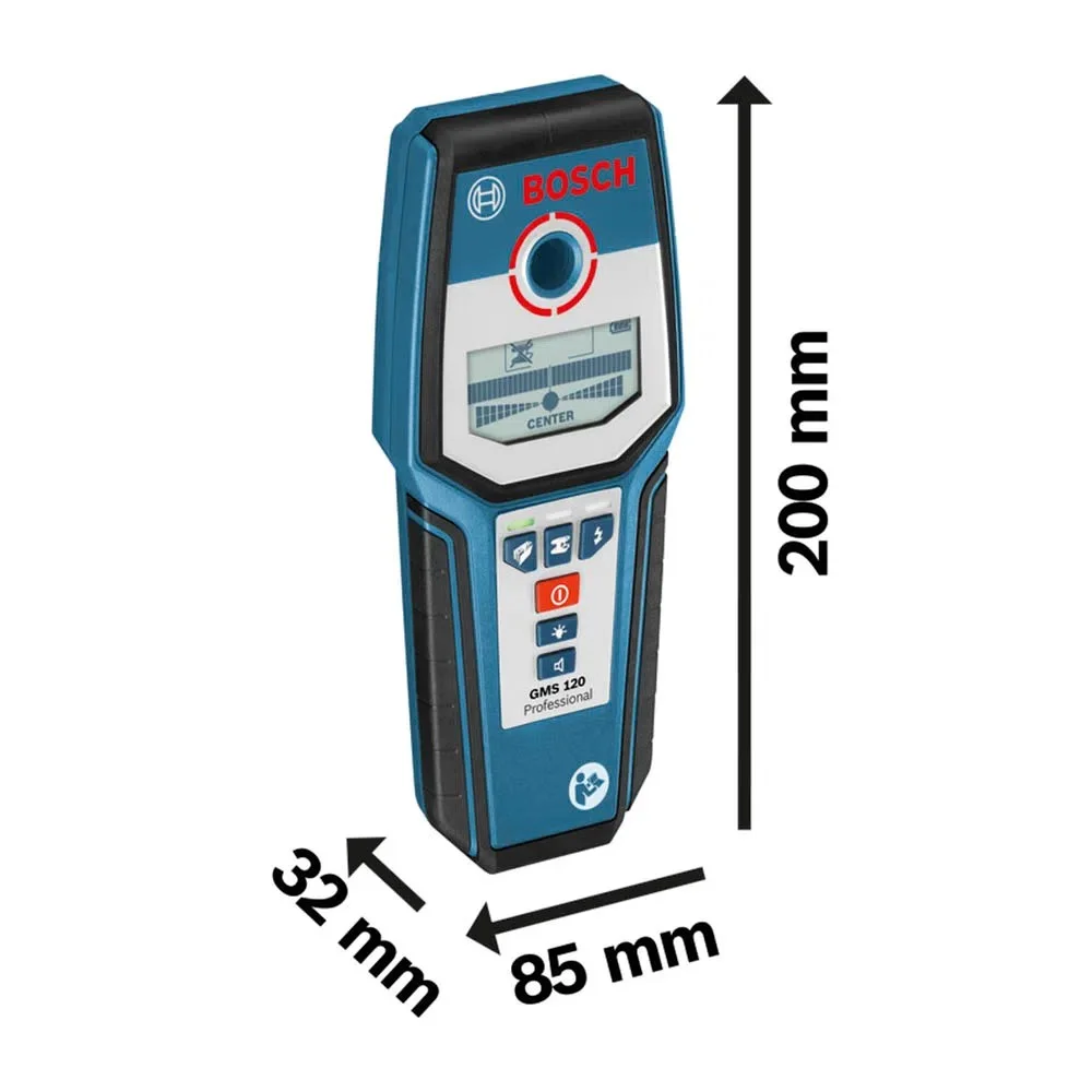 Detector de Materiais Digital Metais FIO e Madeira 120MM/+-5MM Bosch GMS120