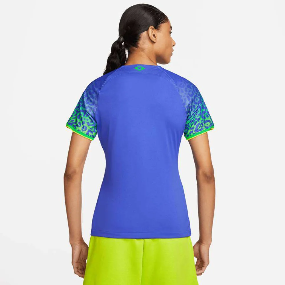 Camisa Nike Brasil Oficial Ii Torcedora Pro Feminina Azul