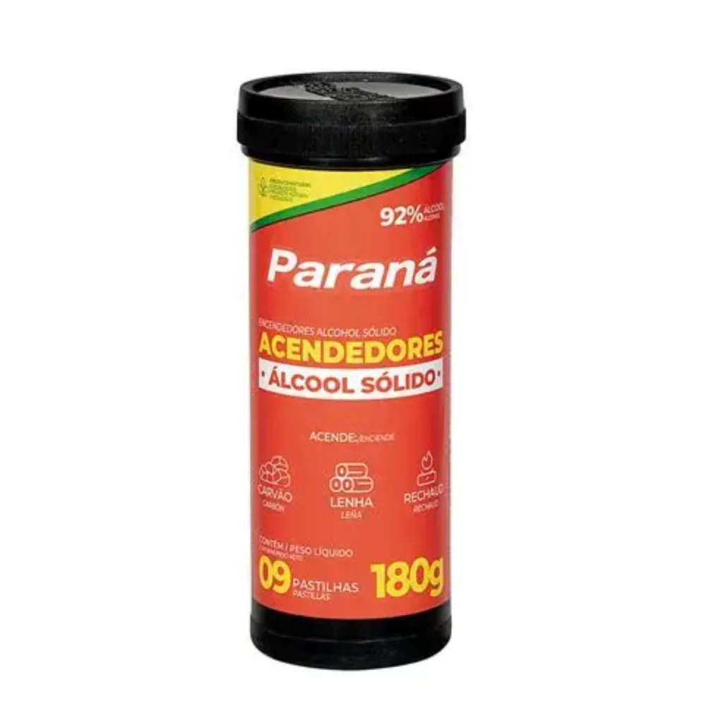 Acendedor de Alcool Solido 180G 9 Pastilhas Parana