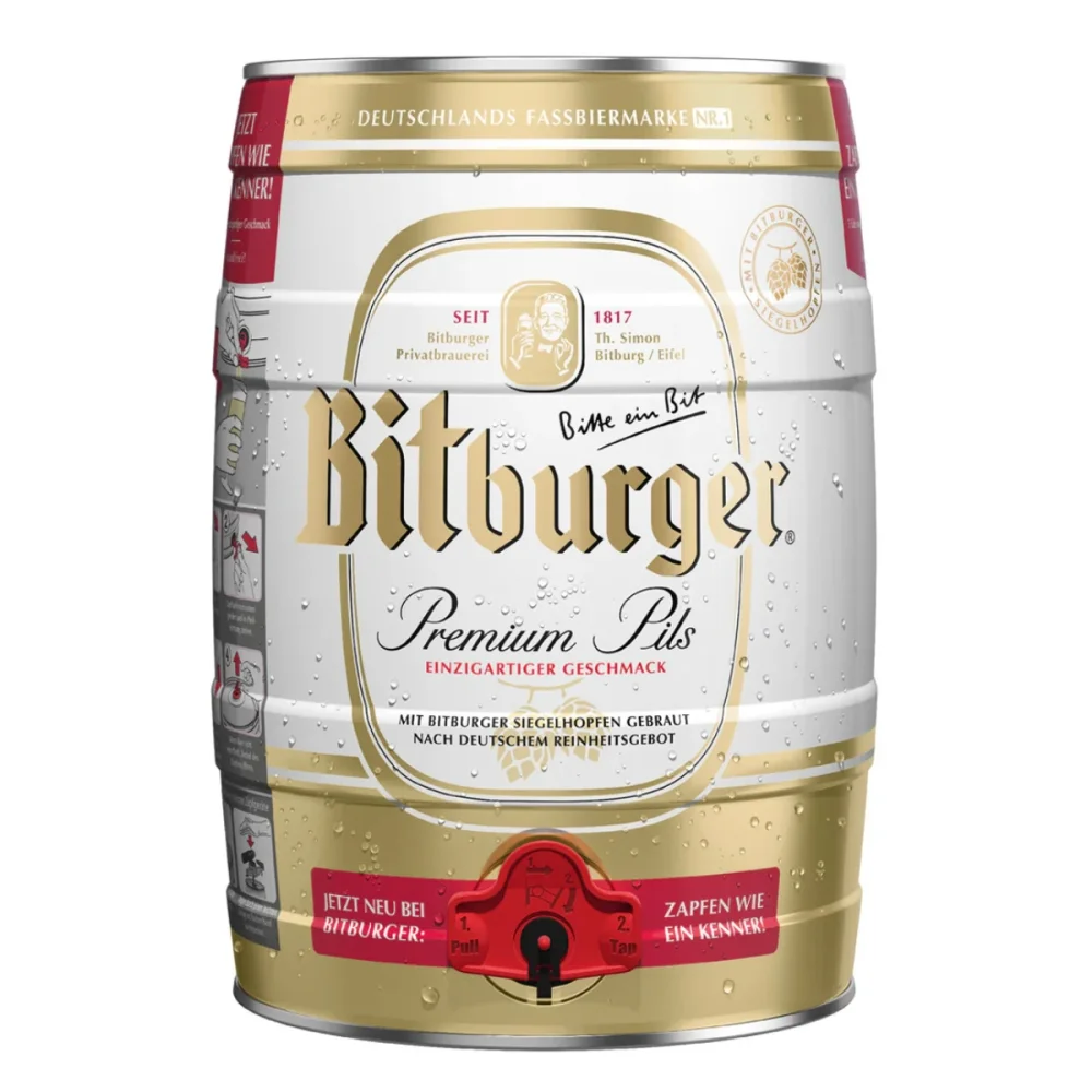 Cerveja Bitburger Pilsener 5L Barril Bitburger