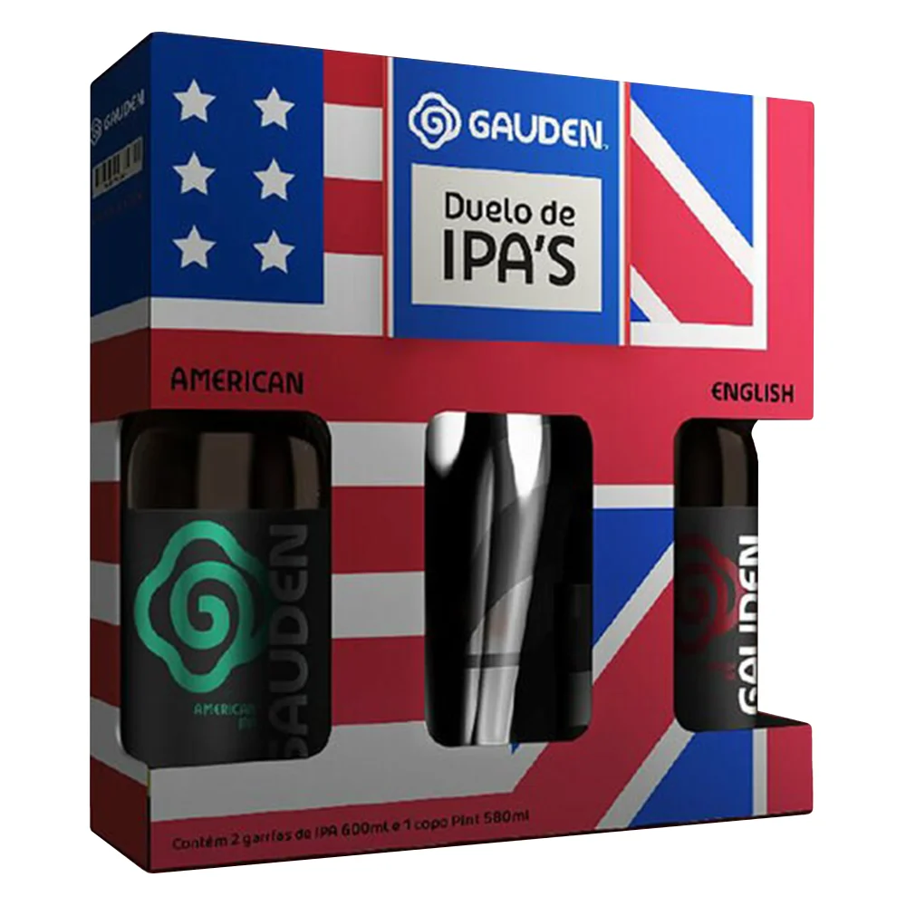 Kit Duelo de Ipa's Gauden 2 Cervejas 600Ml + Copo 580Ml