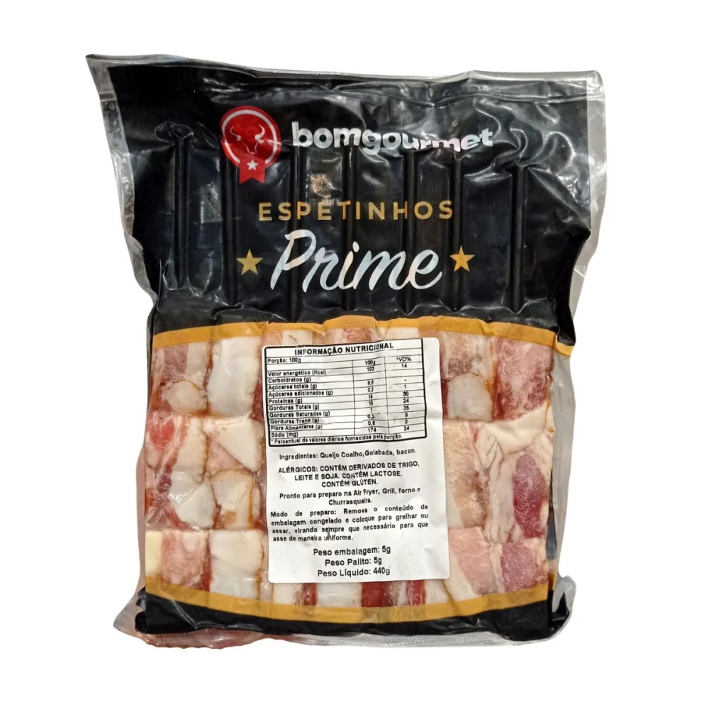 Espetinho Romeu e Julieta Cong. 500G Temperado Bom Gourmet