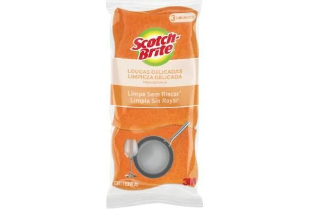 Esponja Não Risca Laranja Scotch Brite 3Un