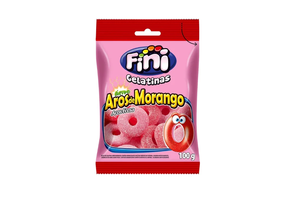 Fini Aros de Morango 100G