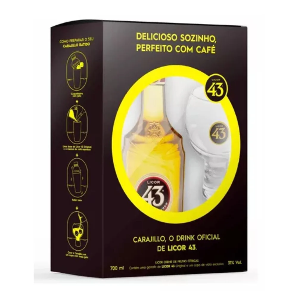 Licor Esp 43 Original 700Ml + Copo Exclusivo Balon Diego Zamora 43