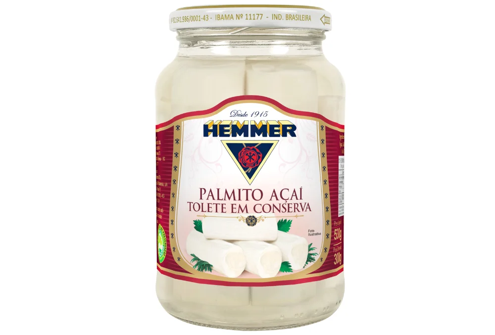 Palmito Açai Tolete Hemmer 300Gr