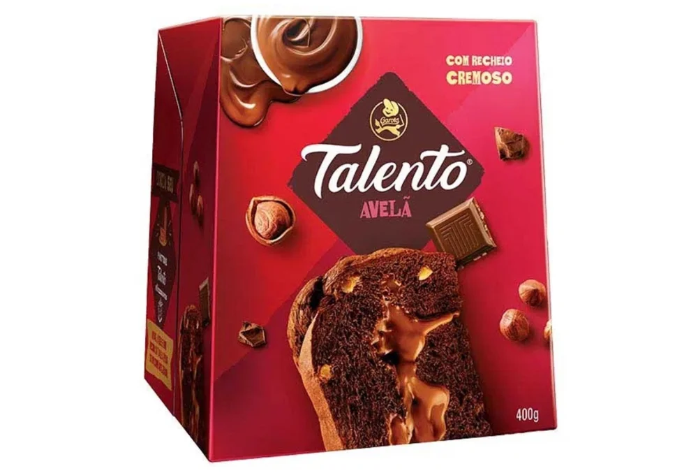 Panettone Garoto Talento Avelã 450Gr