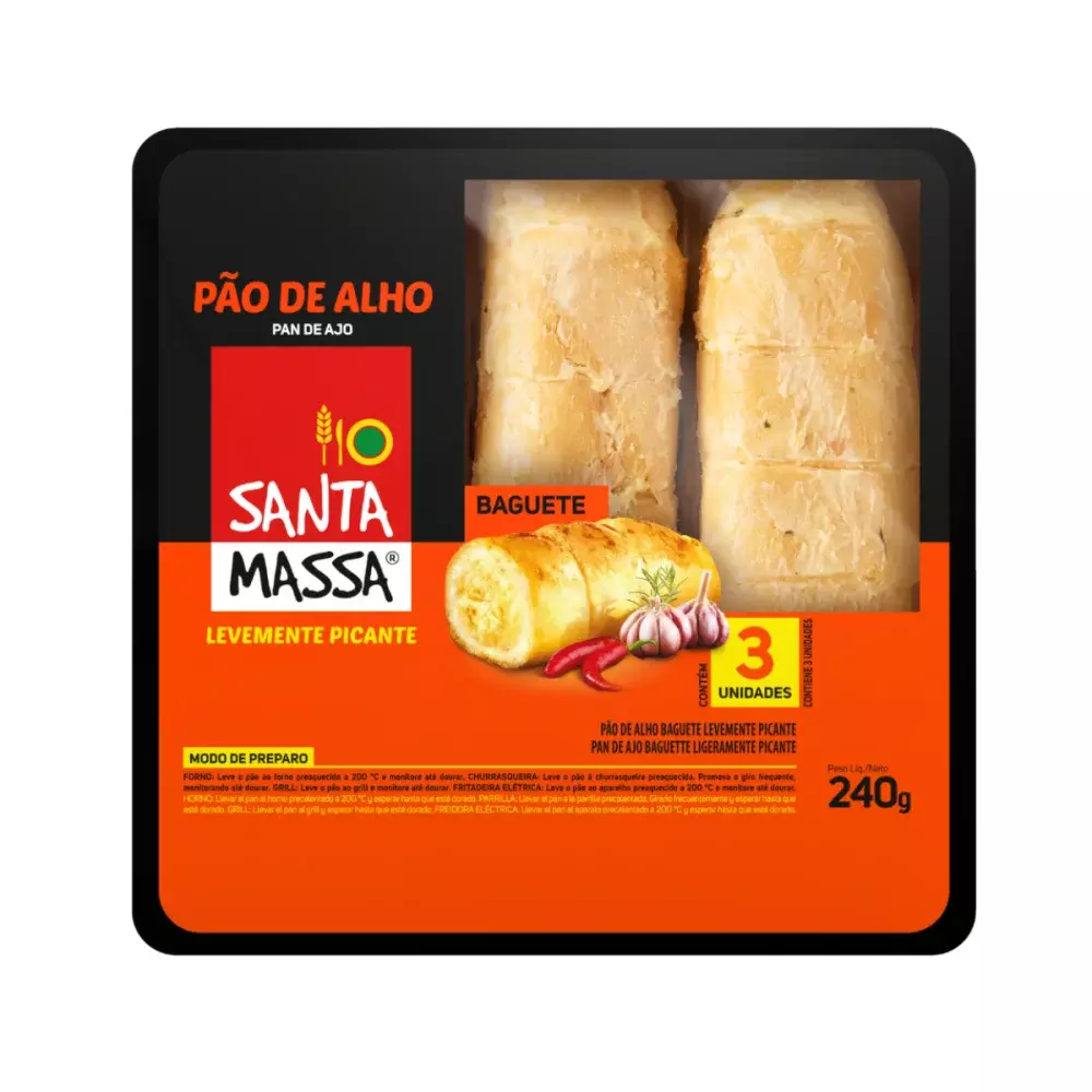 Pao de Alho 240Gr Picante Santa Massa