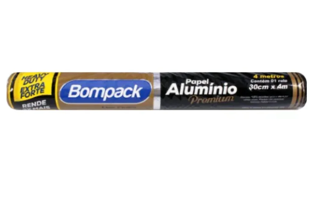 Papel Aluminio Premium 4Mt 30Cm X 4M Bompack