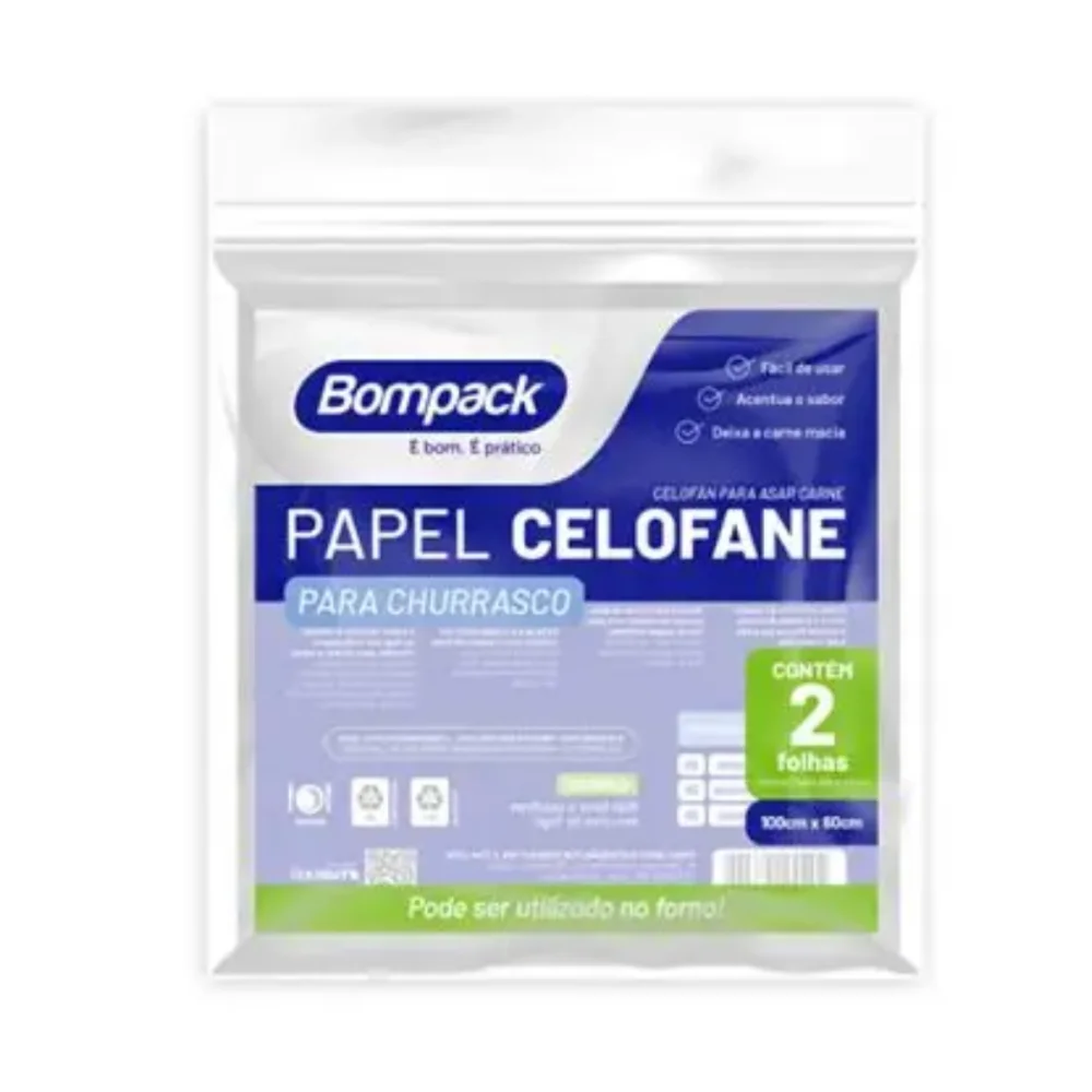 Papel Celofane 2Un 100X60 Bompack