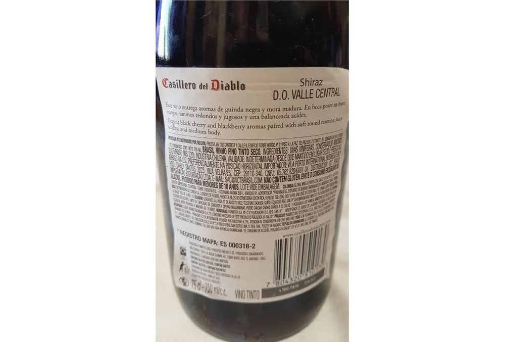 Vinho Casillero del Diablo Shiraz 750 ML