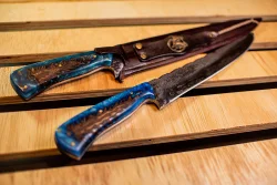 Faca Gaúcha Dorso Mosqueado Azul 4,5Mm Aco 5160