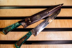 Faca Gaúcha Dorso Mosqueado Verde 4,5Mm Aço 5160