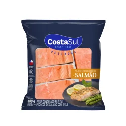File de Salmao Pedacos Cong. 400G Costa Sul