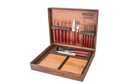 Kit Churrasco Inox 15 Peças Polywood Vermelho