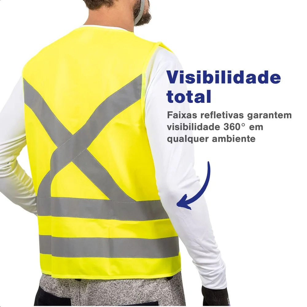 Colete Refletivo 1 Bolso Amarelo