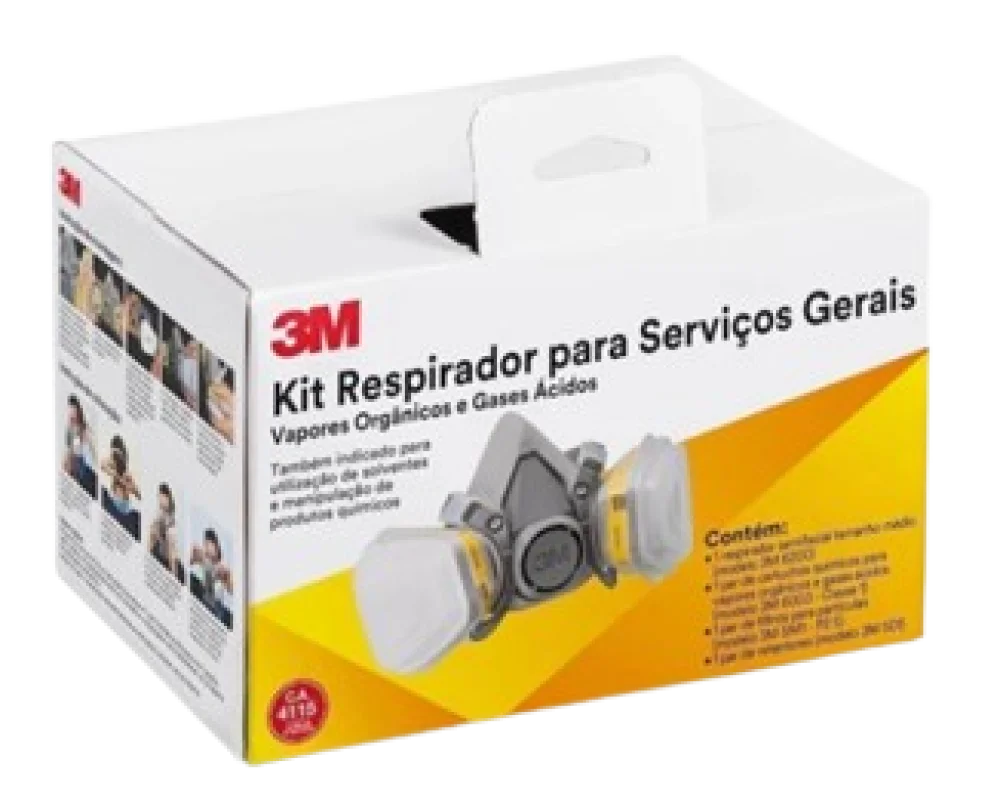 Kit Respirador 6200 Cartuchos e Filtros para Serviços Gerais