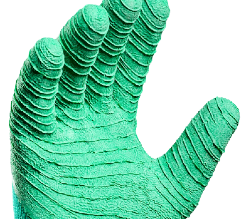 Luva Algodao Revest Latex Garra Verde Handex