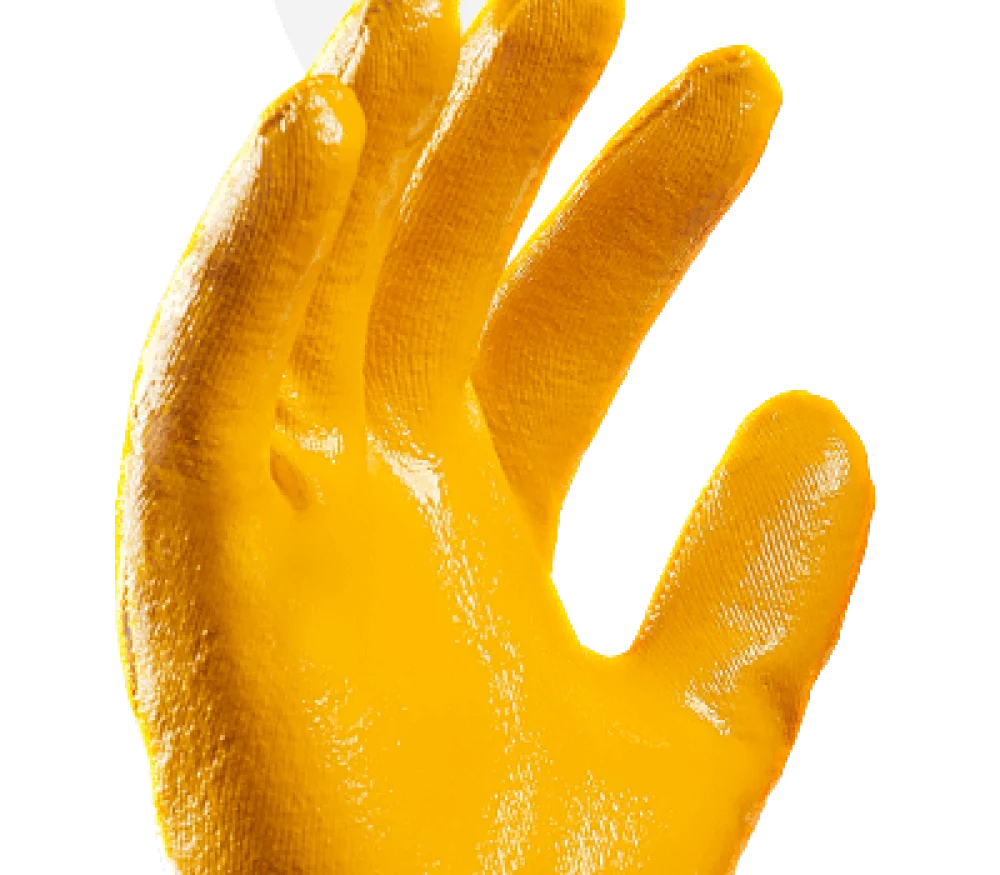 Luva Banho Nitrilico Handex Hand Malha Amarela