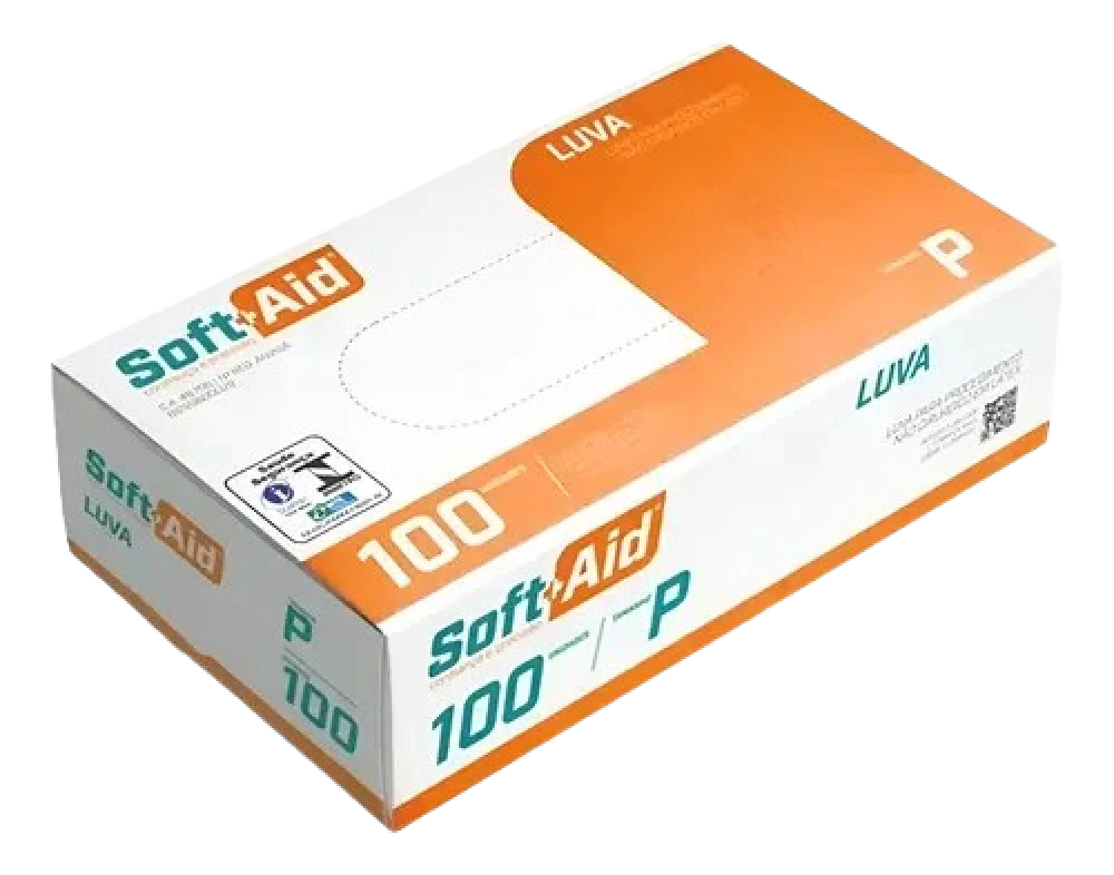 Luva de Vinil Descartavel Soft Aid S/Po