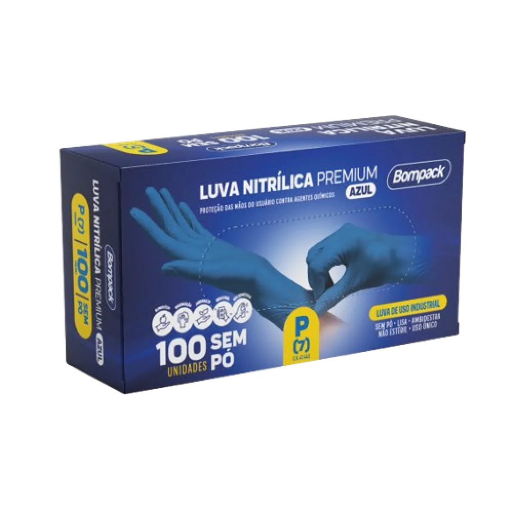 Luva Nitrilica Descartavel Premium
