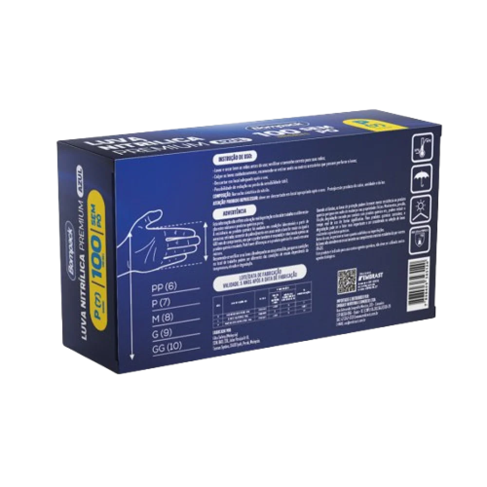 Luva Nitrilica Descartavel Premium