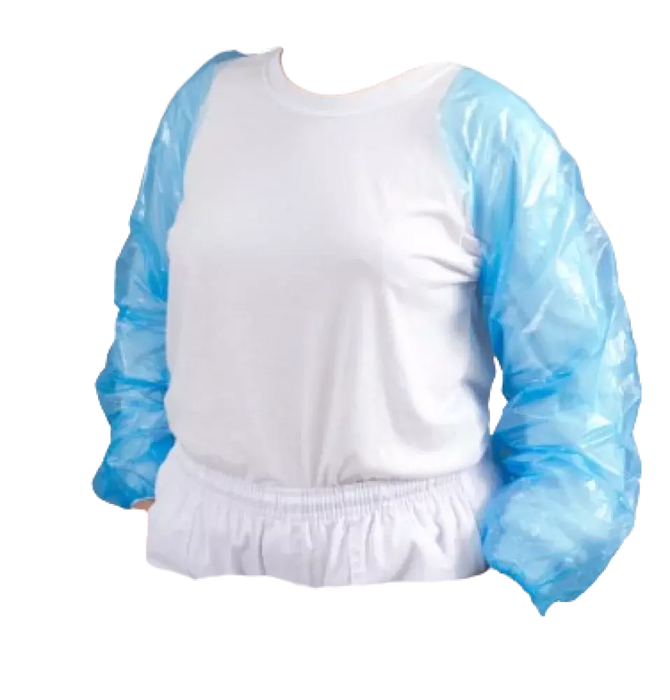 Mangote Descartavel Polietileno C/ Elastico Azul