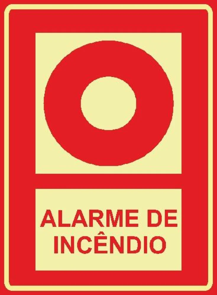 Placa Fotoluminescente Alarme Incendio