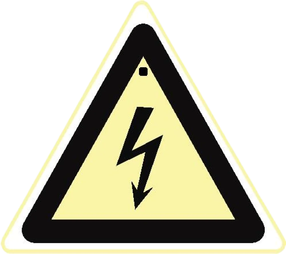 Placa Fotoluminescente A5 Risco Choque Eletrico 200X200Mm