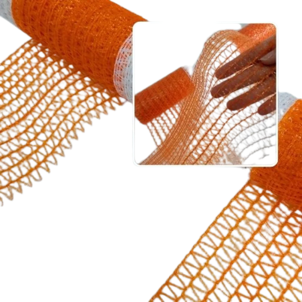 Tela Protecao Guarda Corpo 1,20X50M Laranja C/ Branco
