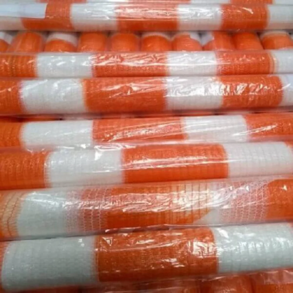 Tela Protecao Guarda Corpo 1,20X50M Laranja C/ Branco