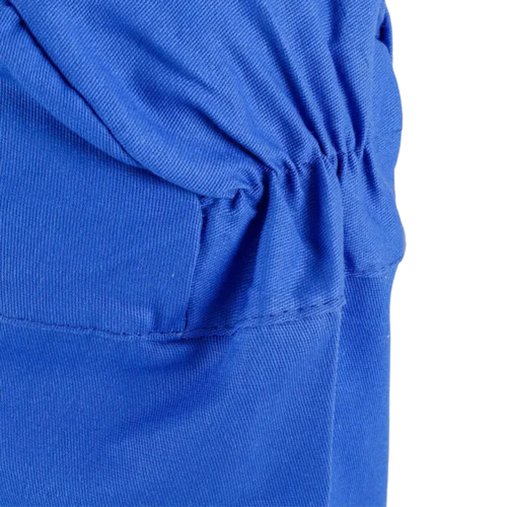 Touca Soldador em Brim Azul Velcro e Elastico Brascamp