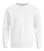 Blusa de Moletom Branca Gola Redonda Flanelado