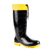 Bota de Pvc Cano Longo Preta Amarela Polaina Bracol/Fujiwara Bota de Pvc Cano Longo Preta Amarela Polaina Bracol/Fujiwara
