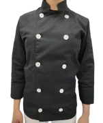 Dolma Fem ML Gola Padre Citbrim Preto Botao Branco Dolma Fem ML Gola Padre Citbrim Preto Botao Branco