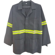 Jaleco ML Cinza Sarja C/ Refletivo