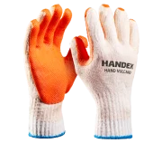 Luva Algodao Vulcanizada Laranja Handex Hand