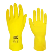 Luva de Latex Multiuso Amarela Reutilizavel