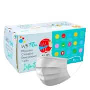 Mascara Descartavel Tnt Infantil Tripla Branca C/ 50Un Wk Mascara Descartavel Tnt Infantil Tripla Branca C/ 50Un Wk