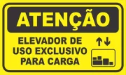Placa Elevadores de uso Exclusivo Carga 180X250 MM