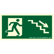 Placa Fotoluminescente Pvc 15X28 CM Escada Desce Direita