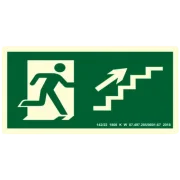 Placa Fotoluminescente Pvc 15X28 CM Escada Sobe Direita