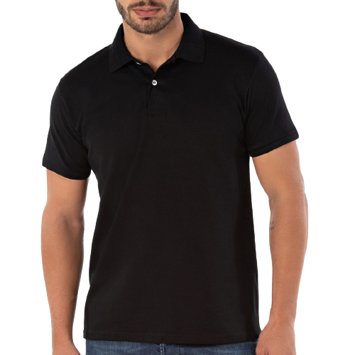 Camisa Polo Masculina Preto MC Piquet Ingles Mundial | Amaster EPI