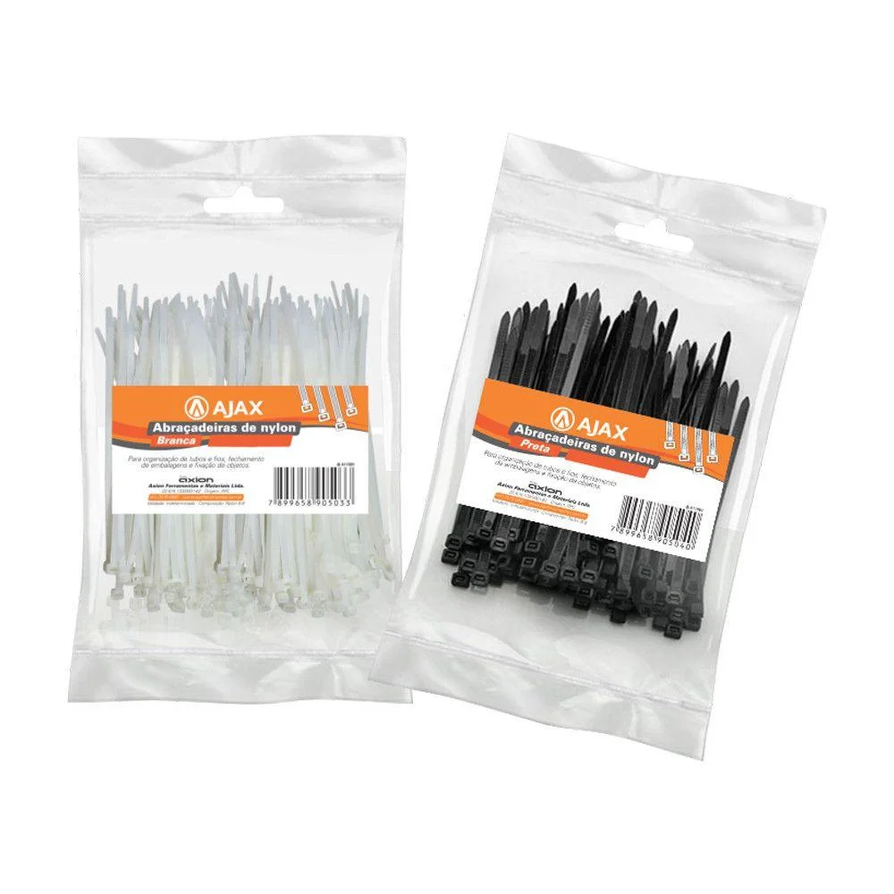 Abraçadeira de Nylon 100Mmx25Mm Pacote com 100 Unidades