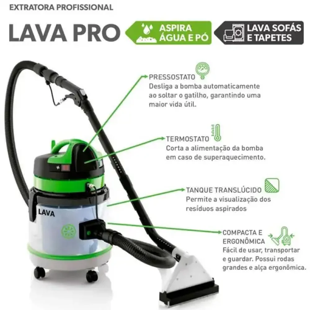 Aspirador e Extrator para Sólidos e Líquidos Profissional Lava Pro Ipc