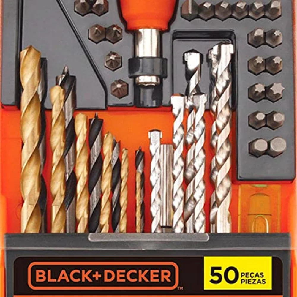 Black+Decker Jogo para Furar e Parafusar 50 Peças Bda50X-Lac