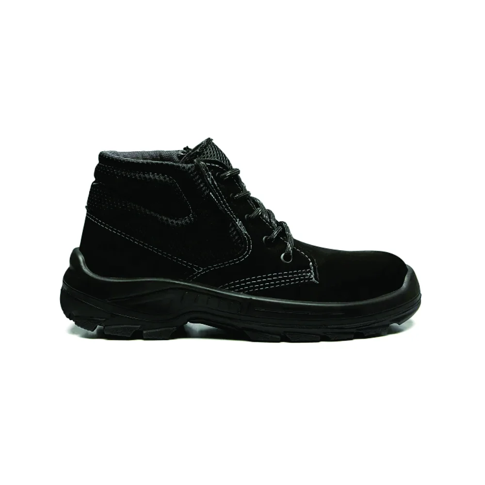 Bota Botina Nobuck Dubai Preta Bico Pvc com Ca - Bracol