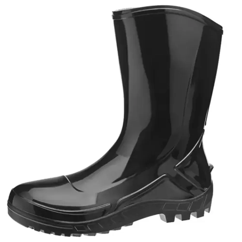 Bota Pvc Preta Cano 27Cm, Tamanho 38 sem Forro 110Flex/vulcaflex