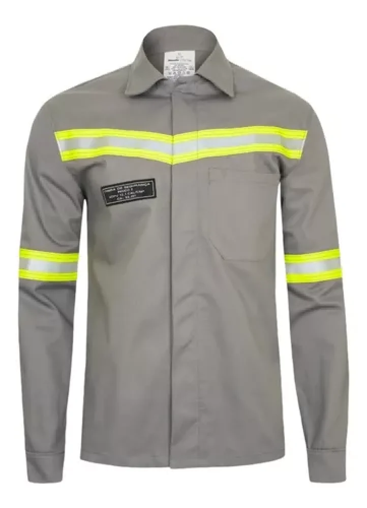 Camisa de Proteção Contra Arco Elétrico e Fogo Repentino Ca.43.778 Cor Cinza