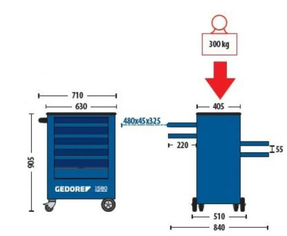 Carro para Ferramenta Adjutant 1580 Gedore